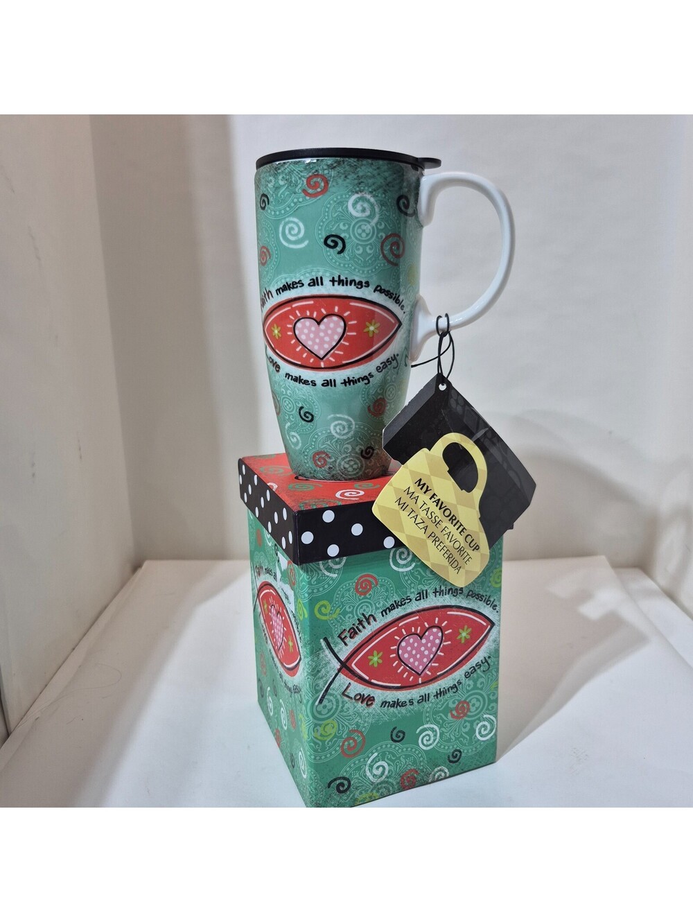 New Cypress Home Ceramic Latte Cup-Faith Makes all things Possible
